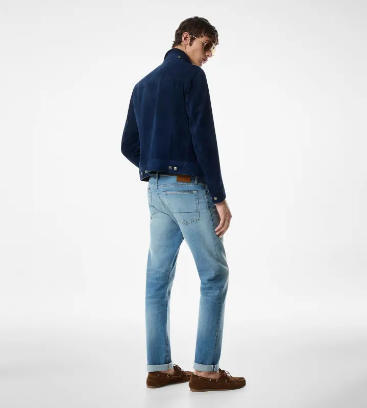 CASHMERE SUEDE WESTERN JACKET INDIGO online